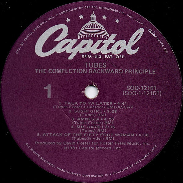 Tubes* - The Completion Backward Principle - LP