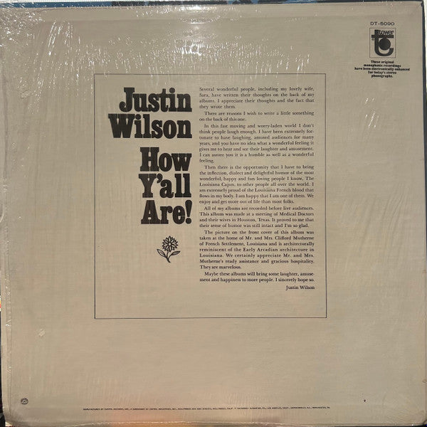 Justin Wilson - How Y'All Are! - LP