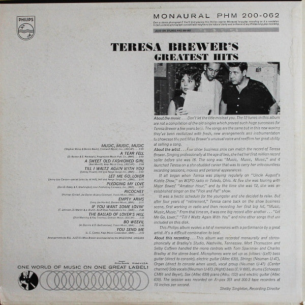 Teresa Brewer - Teresa Brewer's Greatest Hits - LP