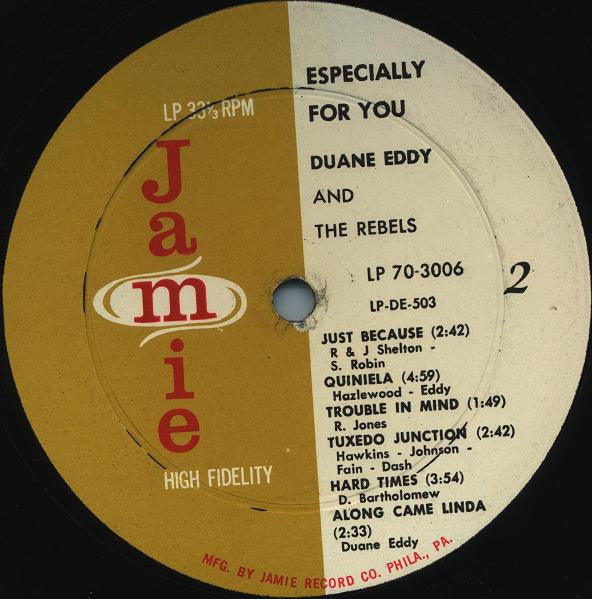 Duane Eddy His "Twangy" Guitar And The Rebels* - Especially For You - LP