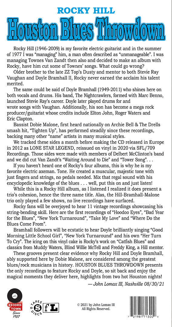 Rocky Hill, Doyle Bramhall, Dobie Malone - Rocky Hill - Houston Blues Throwdown - LP