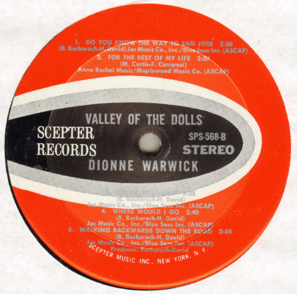 Dionne Warwick - Valley Of The Dolls - LP