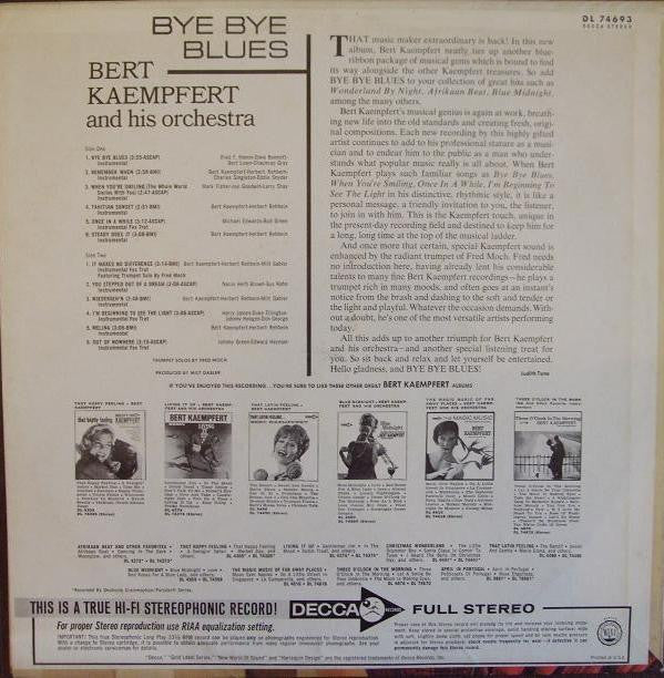 Bert Kaempfert & His Orchestra - Bye Bye Blues - LP