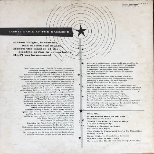 Jackie Davis - Hi-Fi Hammond - LP