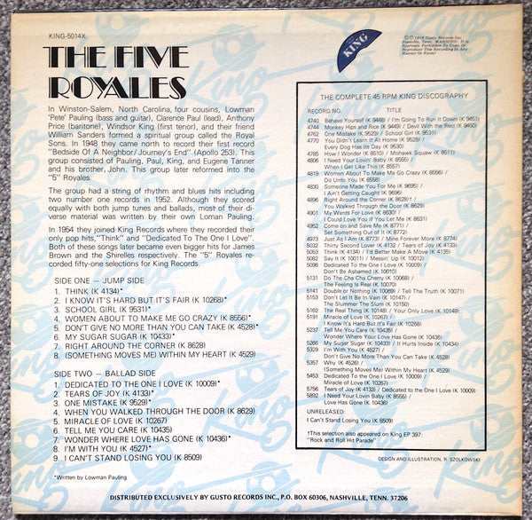 The Five Royales* - 17 Hits - LP