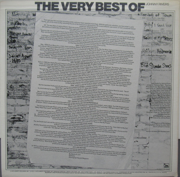 Johnny Rivers - The Very Best Of Johnny Rivers - LP
