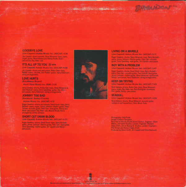 Jim Capaldi - Short Cut Draw Blood - LP