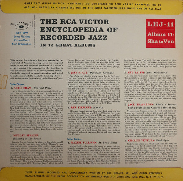 Various - The RCA Victor Encyclopedia Of Recorded Jazz: Album 11- Sha To Ven - LP