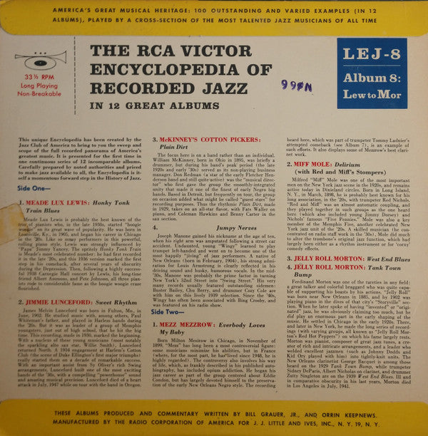 Various - The RCA Victor Encyclopedia Of Recorded Jazz: Album 8- Lew To Mor - LP