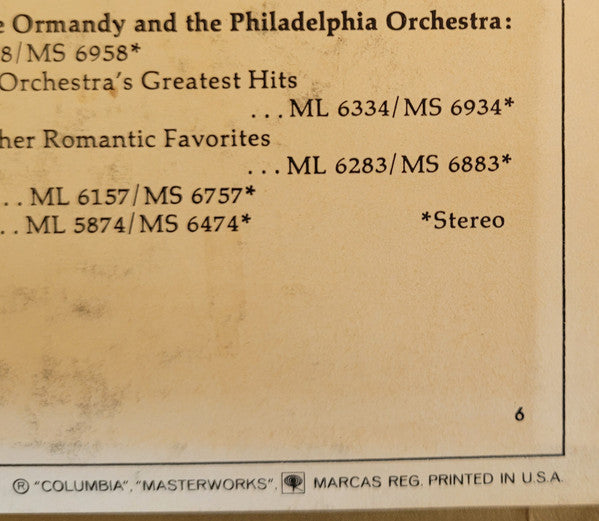 Ormandy*, Philadelphia Orchestra* - More Greatest Hits - LP