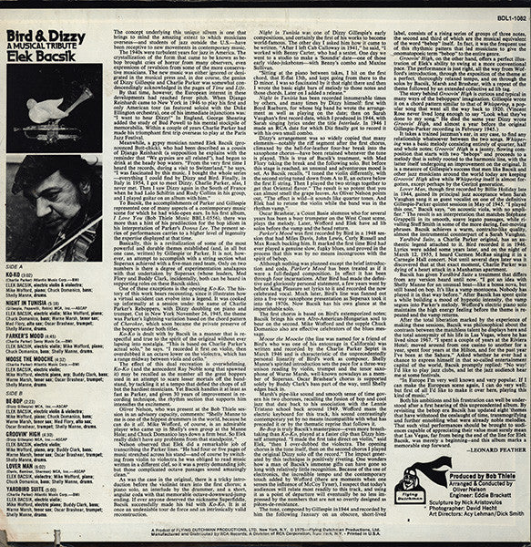 Elek Bacsik - Bird And Dizzy-A Musical Tribute - LP