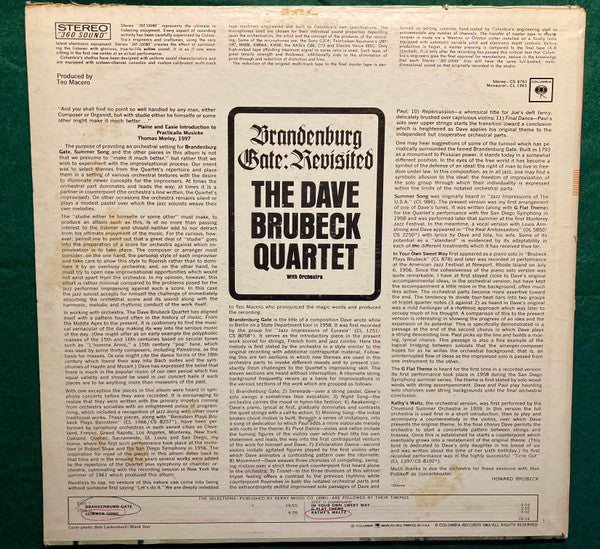 The Dave Brubeck Quartet - Brandenburg Gate: Revisited - LP