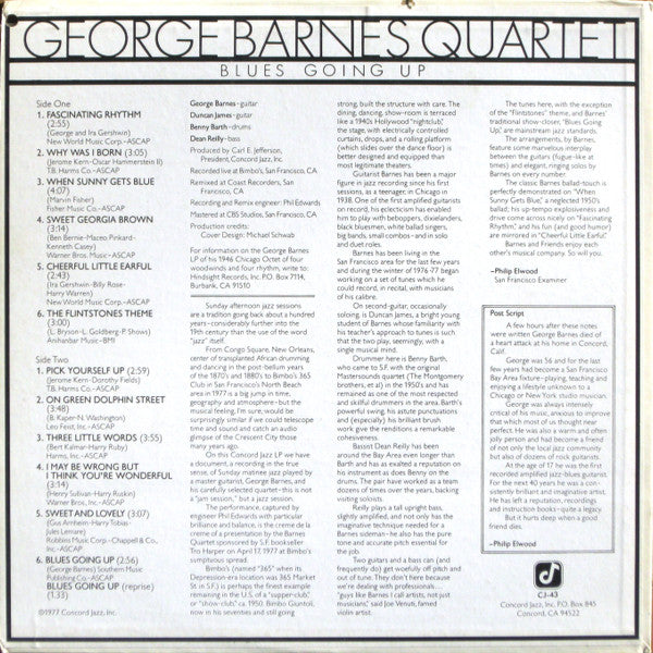 George Barnes Quartet - Blues Going Up - LP