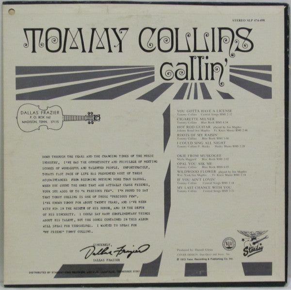 Tommy Collins - Callin' - LP
