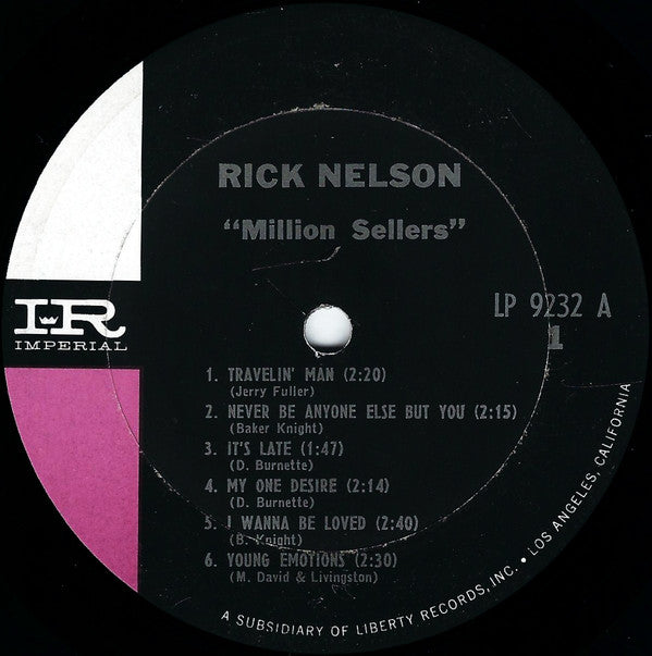 Rick Nelson* - Million Sellers - LP