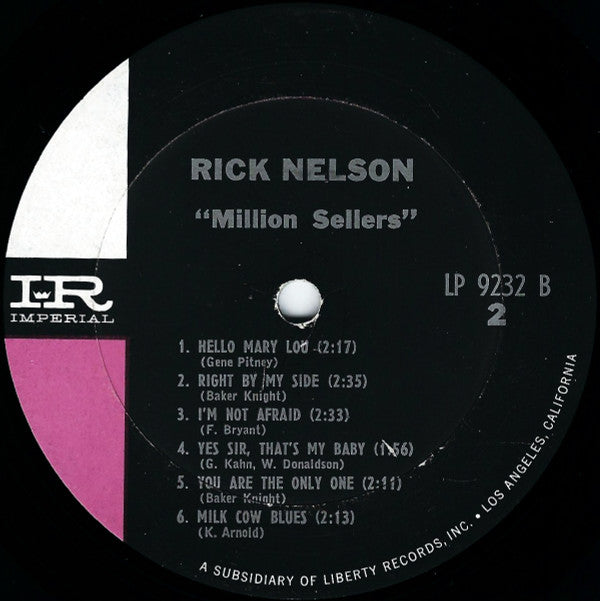 Rick Nelson* - Million Sellers - LP