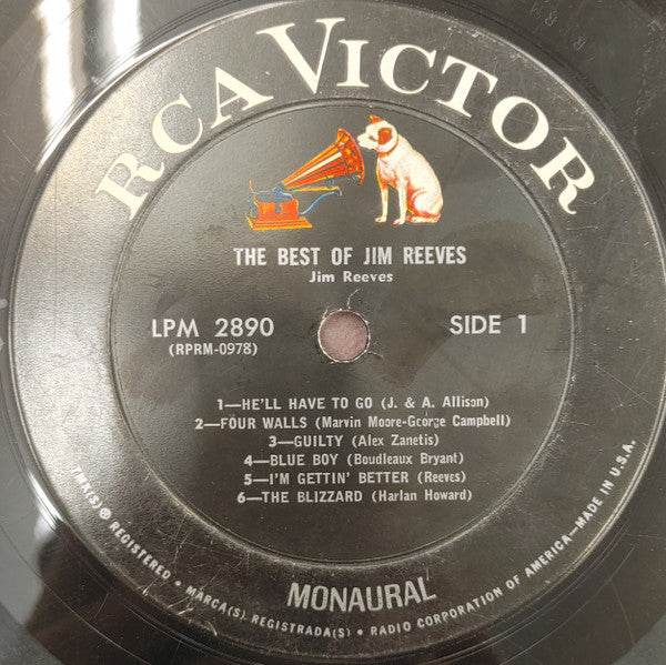 Jim Reeves - The Best Of Jim Reeves - LP