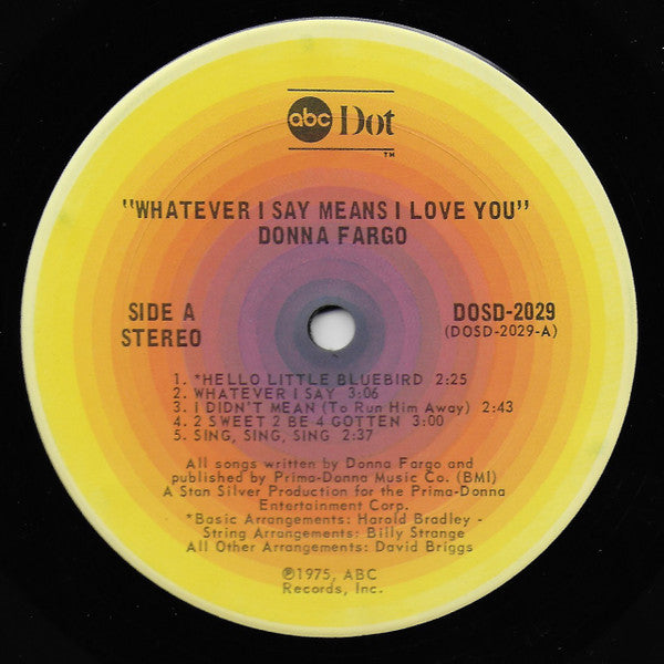 Donna Fargo - Whatever I Say Means I Love You - LP