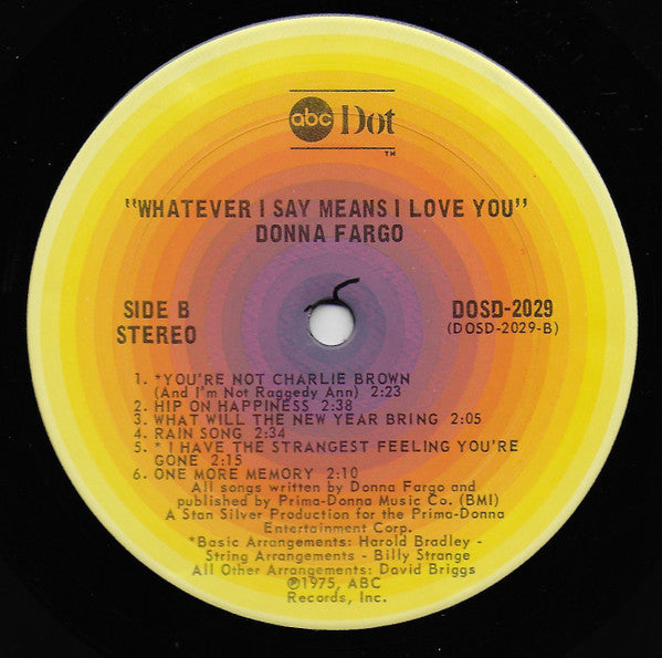 Donna Fargo - Whatever I Say Means I Love You - LP