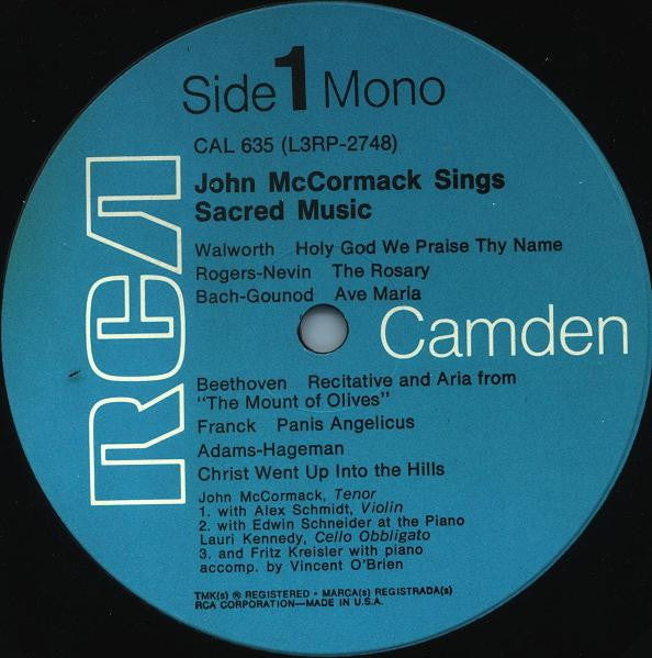 John McCormack  - John McCormack Sings Sacred Music - LP