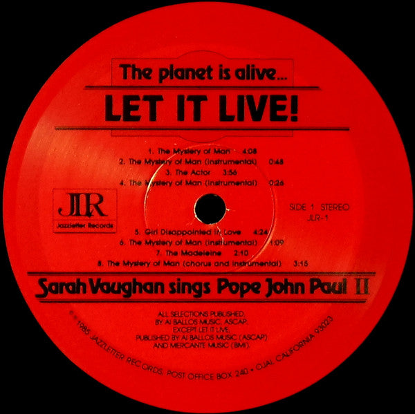 Sarah Vaughan - The Planet Is Alive ... Let It Live! - LP