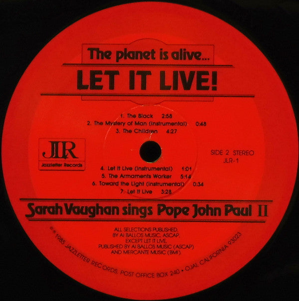 Sarah Vaughan - The Planet Is Alive ... Let It Live! - LP