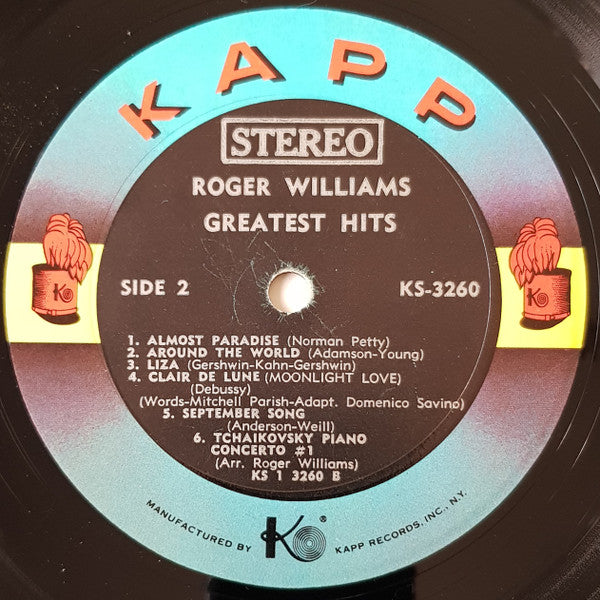 Roger Williams  - Greatest Hits - LP
