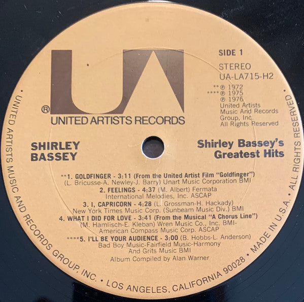 Shirley Bassey - Shirley Bassey's Greatest Hits