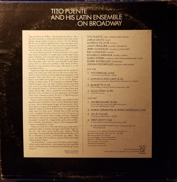 Tito Puente And His Latin Ensemble* - On Broadway - LP
