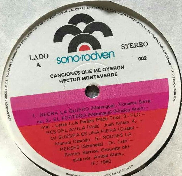 Héctor Monteverde - Canciones Que Me Oyeron - LP