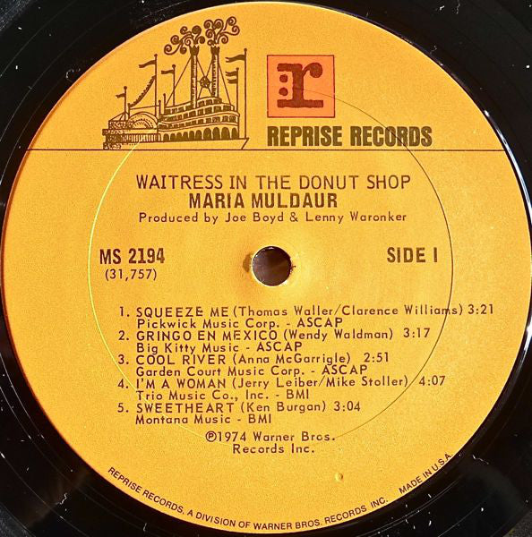 Maria Muldaur - Waitress In A Donut Shop - LP