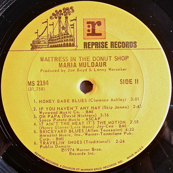 Maria Muldaur - Waitress In A Donut Shop - LP