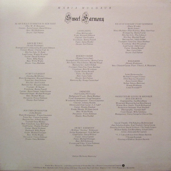 Maria Muldaur - Sweet Harmony - LP