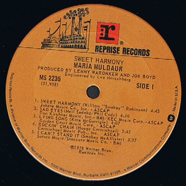 Maria Muldaur - Sweet Harmony - LP