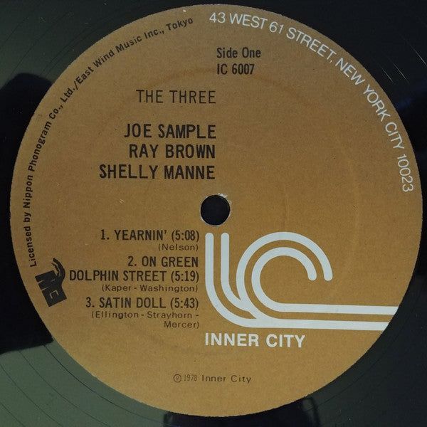 Joe Sample / Ray Brown / Shelly Manne - The Three - LP