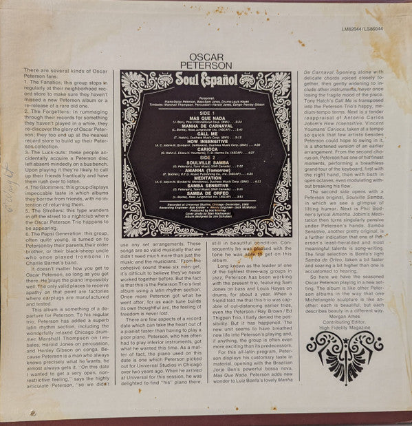 Oscar Peterson - Soul Español - LP