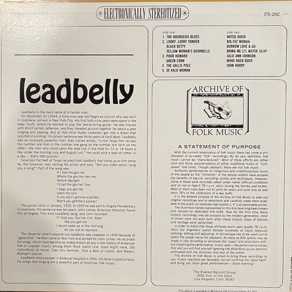 Leadbelly - Leadbelly - LP