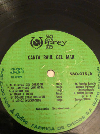 Raúl Del Mar - Canta Raul Del Mar - LP