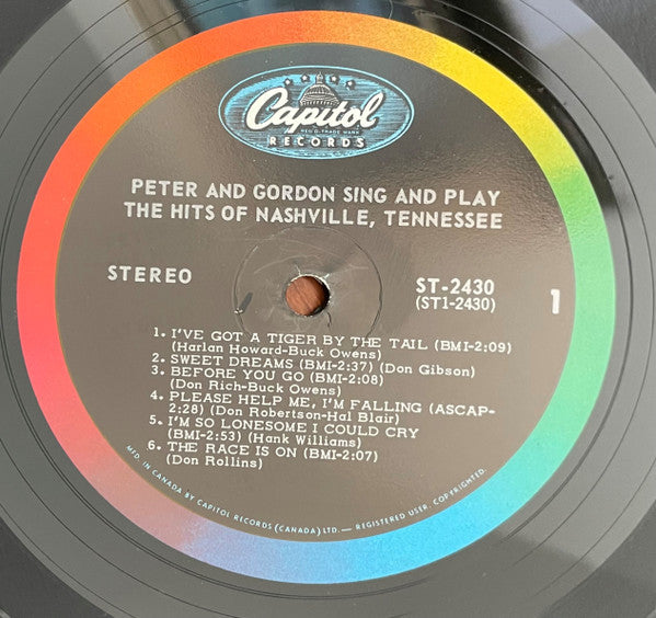 Peter & Gordon - Peter & Gordon Sing And Play The Hits Of Nashville, Tennessee - LP