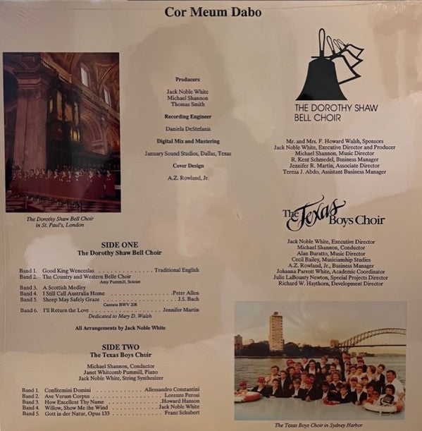 Dorothy Shaw Bell Choir, Texas Boys' Choir - Cor Meum Dabo - LP
