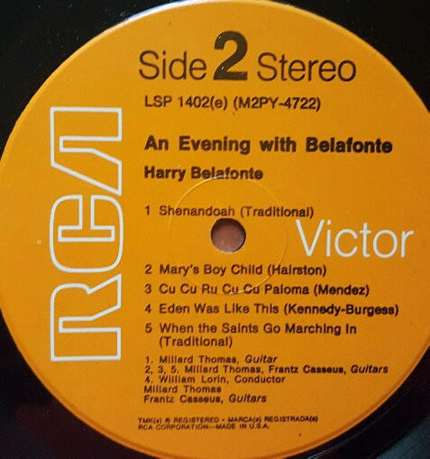 Harry Belafonte - An Evening With Belafonte - LP