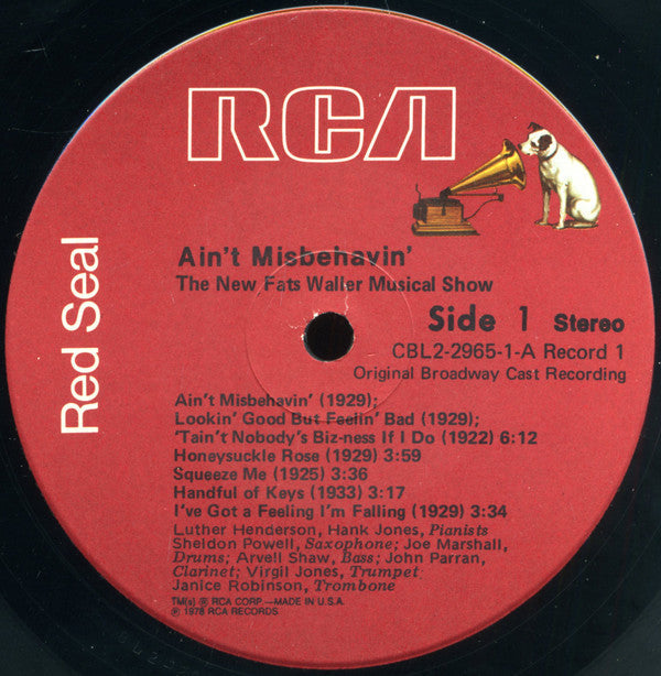 Ain't Misbehavin' Original Broadway Cast* - Ain't Misbehavin': The New Fats Waller Musical Show - LP