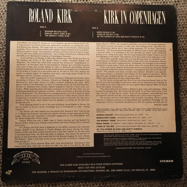 Roland Kirk - Kirk In Copenhagen 1963 - LP