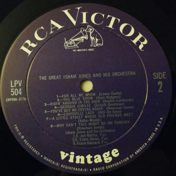 Isham Jones And His Orchestra* - The Great Isham Jones And His Orchestra - LP