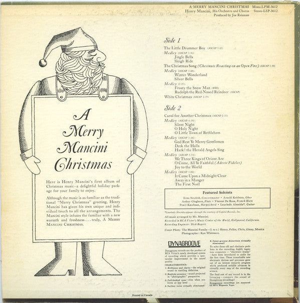 Henry Mancini, His Orchestra And Chorus* - A Merry Mancini Christmas - LP