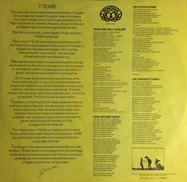 Donovan - 7-Tease - LP