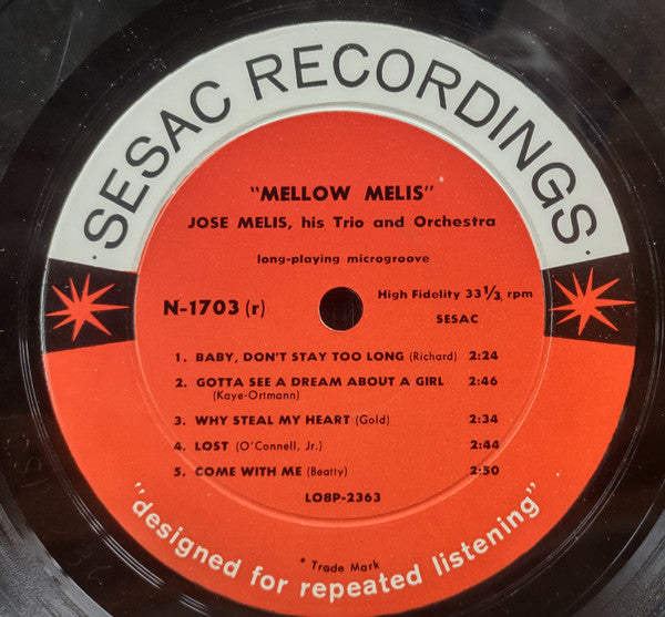 José Melis And His Orchestra - Mellow Melis - LP