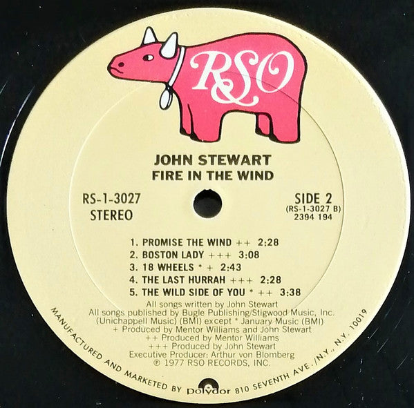 John Stewart (2) - Fire In The Wind - LP