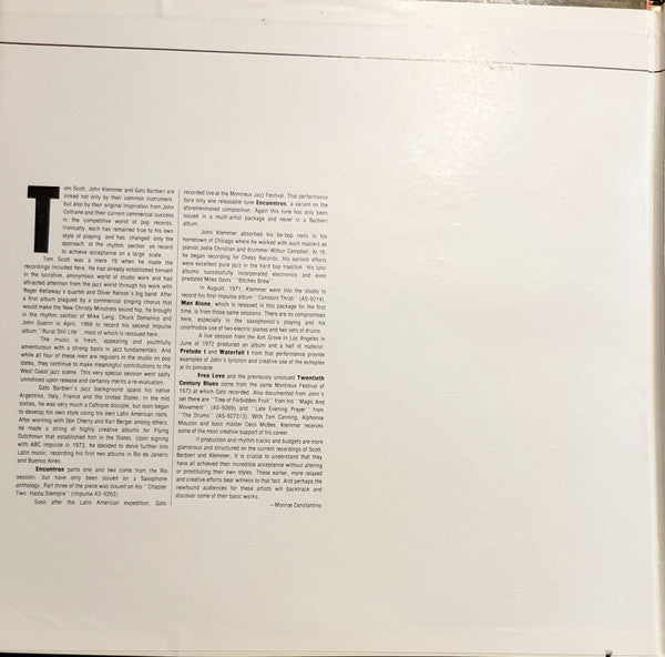 Tom Scott / John Klemmer / Gato Barbieri - Foundations - LP