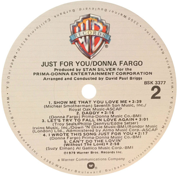 Donna Fargo - Just For You - LP